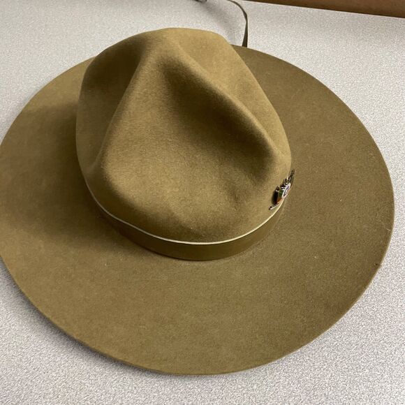 Vtg Ramenzoni Brazilian Rio Grande do Sul Hat Men Green Military Pin Pinched 57 - Picture 6 of 15